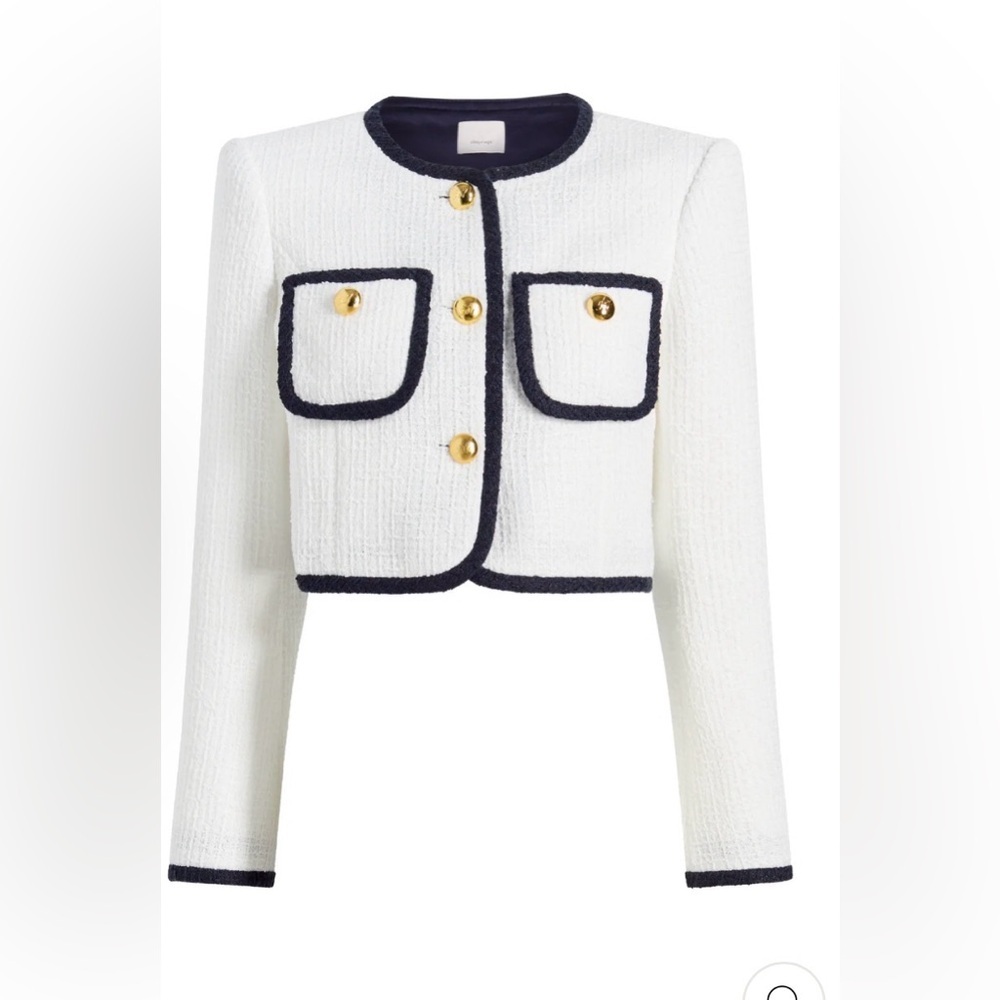 CINQ À SEPT Auden Cropped Jacket Sz 14 - Picture 3 of 4